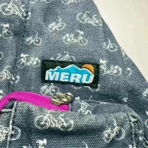 MERU Sling Bag 100% Cotton Bicycle Print - Picture 4 of 7